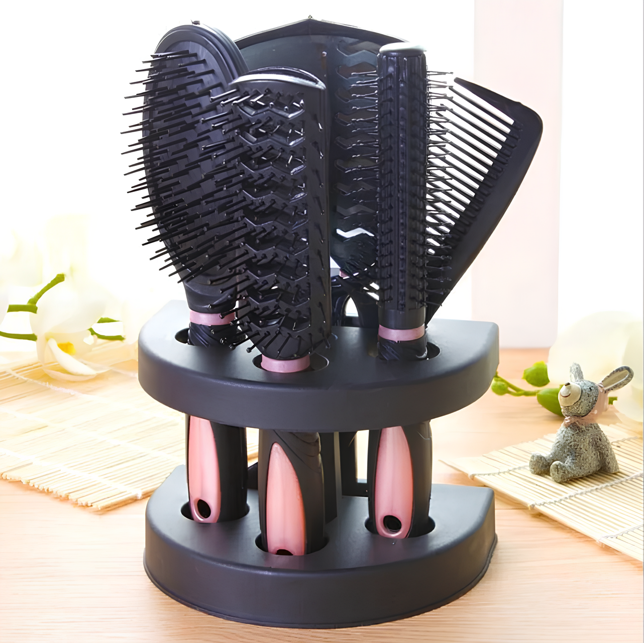 Complete Hair Brush Kit with Holder